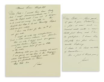 NIN, ANAÏS. Group of 8 items, each Signed, Anaïs or in full, to editor William Kozlenko: Two Typescripts * 4 Autograph Letters * Two